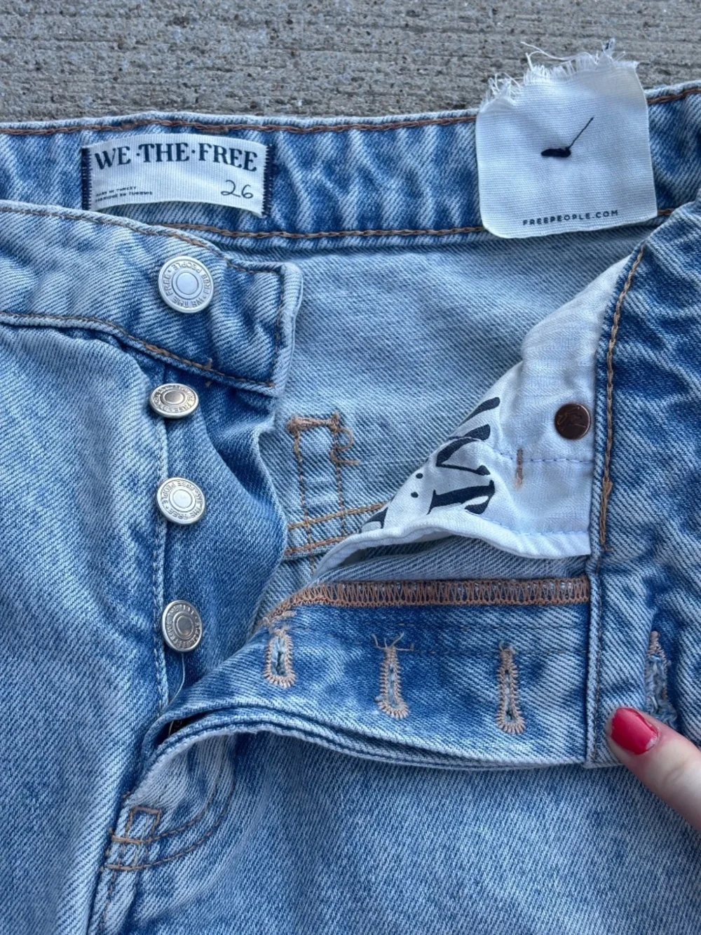 We The Free Free People Light Wash Cutoff Denim Long Shorts - Size 26